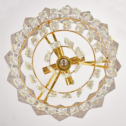 Brilagi - Candelabru cu lanț CRISTAL 5xE14/40W/230V Ø 38 cm auriu/negru