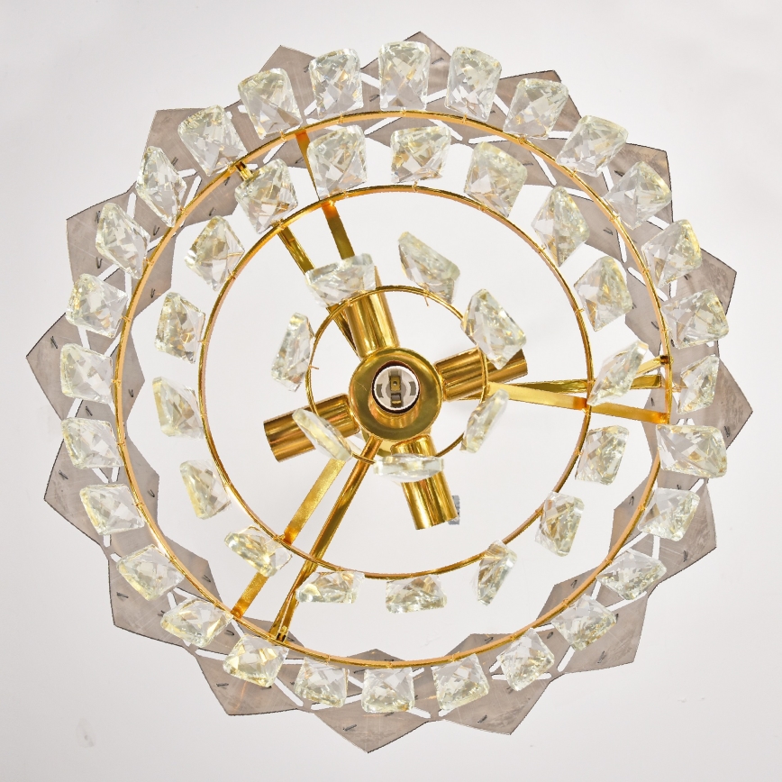 Brilagi - Candelabru cu lanț CRISTAL 5xE14/40W/230V Ø 38 cm auriu/negru