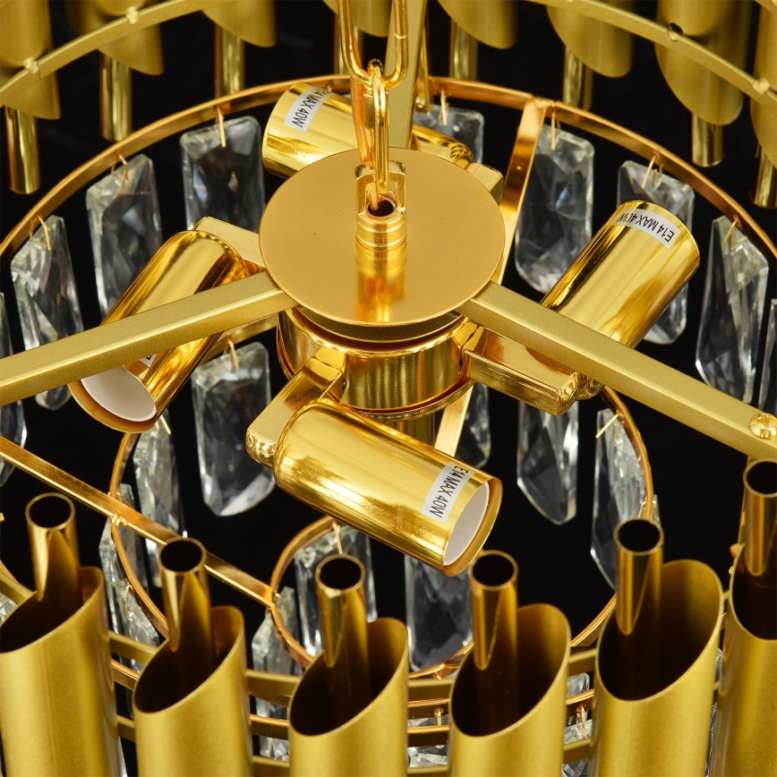 Brilagi - Candelabru cu lanț ECLIPSE, 5xE14/10W/230V, Ø 38 cm, auriu