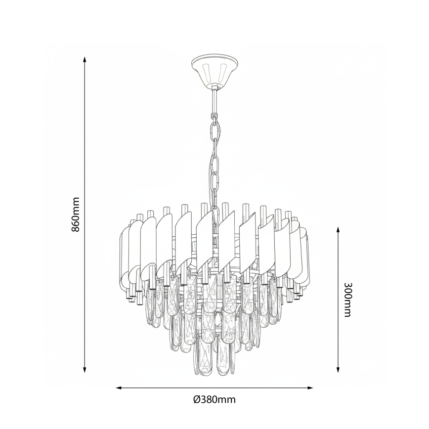 Brilagi - Candelabru cu lanț ECLIPSE, 5xE14/10W/230V, Ø 38 cm, auriu