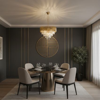 Brilagi - Candelabru cu lanț ECLIPSE 7xE14/10W/230V Ø 48 cm auriu