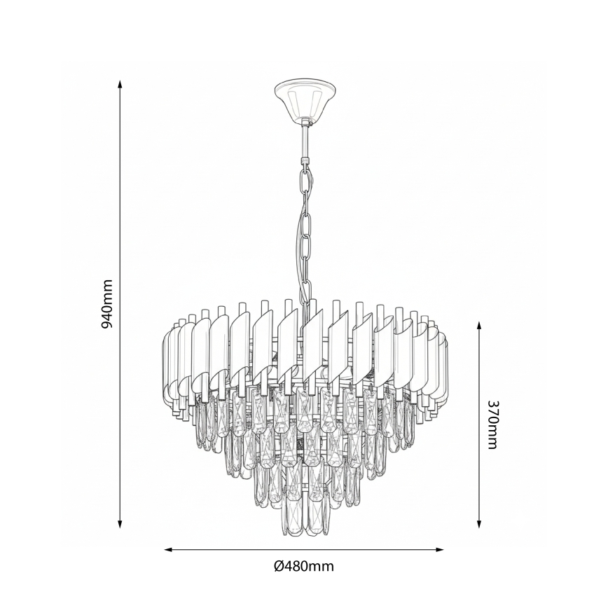 Brilagi - Candelabru cu lanț ECLIPSE 7xE14/10W/230V Ø 48 cm auriu