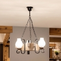 Brilagi - Candelabru cu lanț QUEEN 3xE14/40W/230V stejar