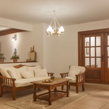 Brilagi - Candelabru cu lanț QUEEN 4xE14/40W/230V fag/crem