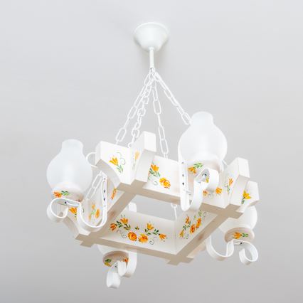 Brilagi - Candelabru cu lanț QUEEN 4xE14/40W/230V fag/crem