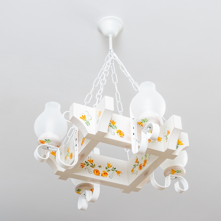 Brilagi - Candelabru cu lanț QUEEN 4xE14/40W/230V fag/crem