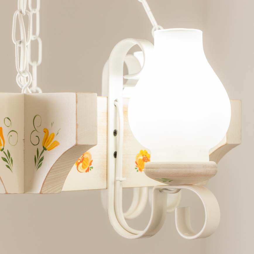 Brilagi - Candelabru cu lanț QUEEN 4xE14/40W/230V fag/crem