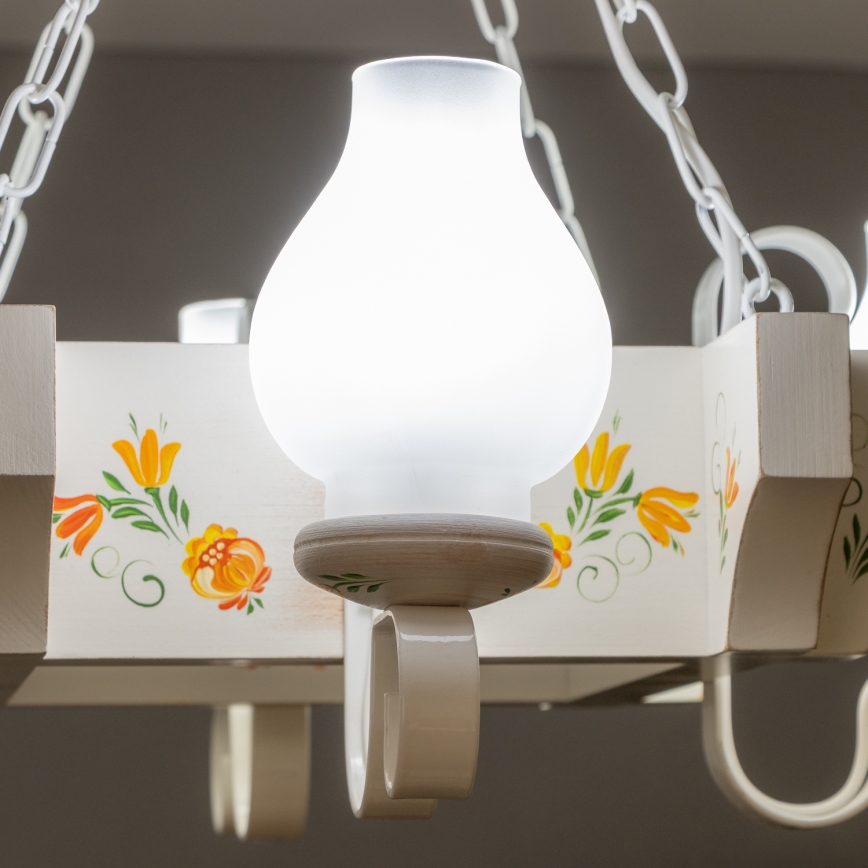 Brilagi - Candelabru cu lanț QUEEN 4xE14/40W/230V fag/crem