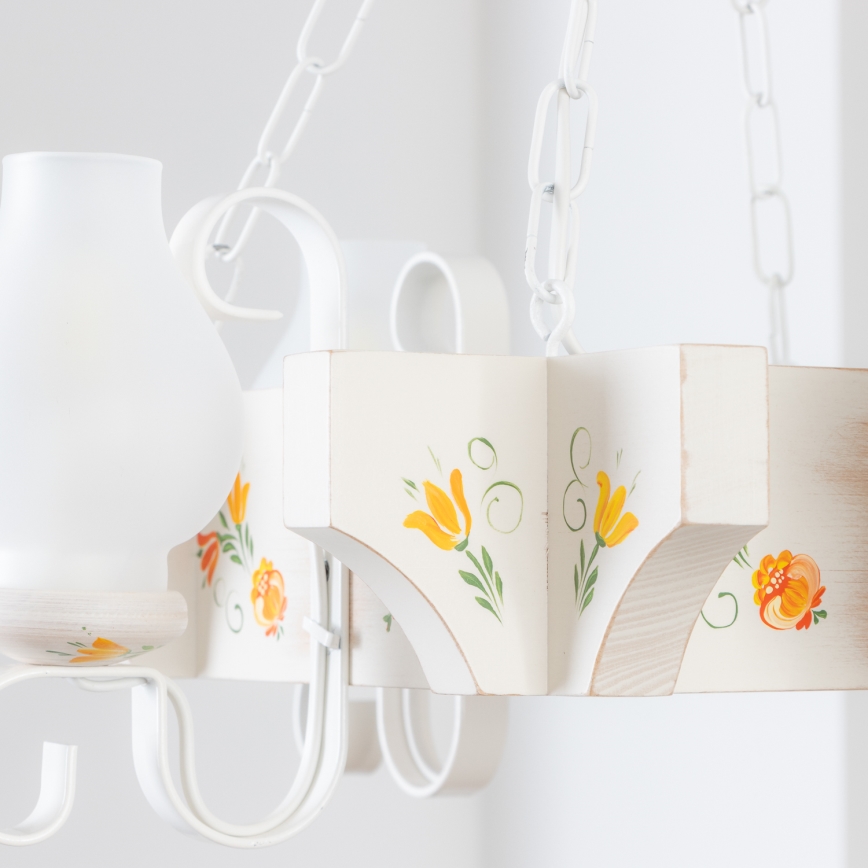 Brilagi - Candelabru cu lanț QUEEN 4xE14/40W/230V fag/crem