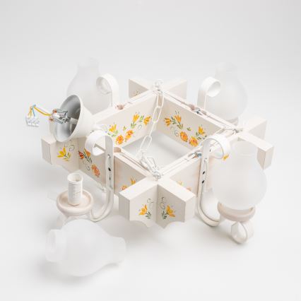 Brilagi - Candelabru cu lanț QUEEN 4xE14/40W/230V fag/crem