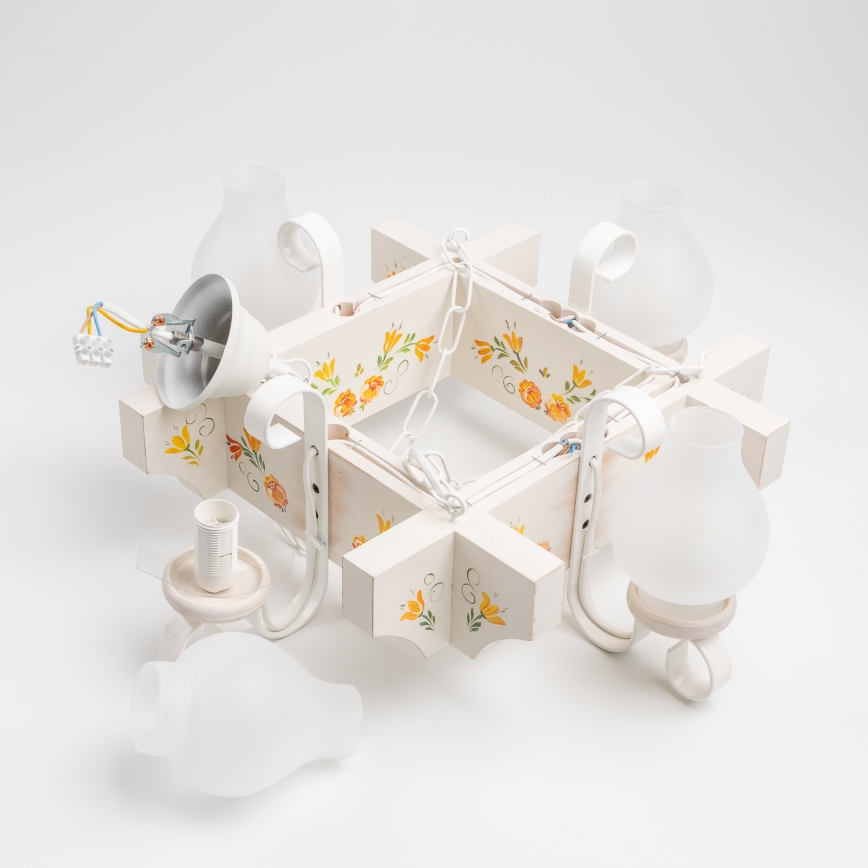 Brilagi - Candelabru cu lanț QUEEN 4xE14/40W/230V fag/crem