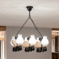 Brilagi - Candelabru cu lanț QUEEN, 6 x E14, 40 W, 230 V, stejar