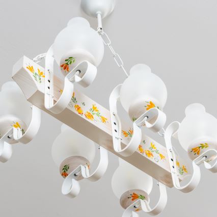 Brilagi - Candelabru cu lanț QUEEN 6xE14/40W/230V fag/crem