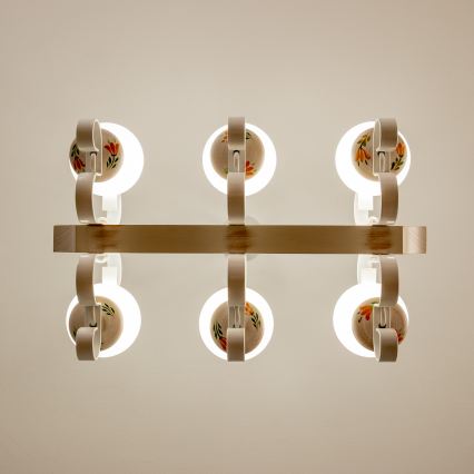 Brilagi - Candelabru cu lanț QUEEN 6xE14/40W/230V fag/crem