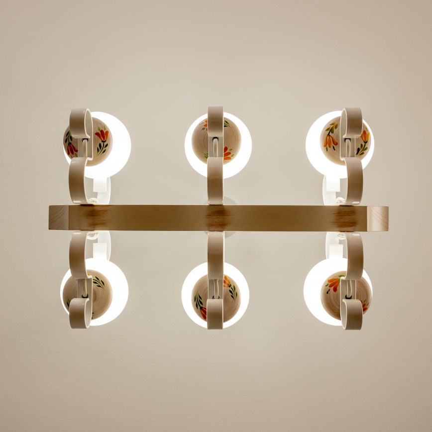 Brilagi - Candelabru cu lanț QUEEN 6xE14/40W/230V fag/crem