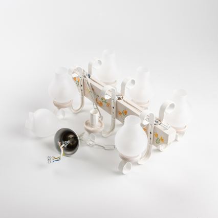 Brilagi - Candelabru cu lanț QUEEN 6xE14/40W/230V fag/crem