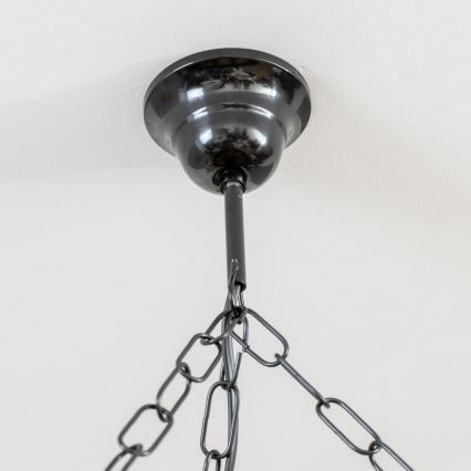 Brilagi - Candelabru cu lanț ROATA 5xE14/40W/230V Ø 70 cm fag/nuc