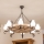 Brilagi - Candelabru cu lanț ROATA, 8xE14/40W/230V, stejar