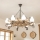 Brilagi - Candelabru cu lanț TIMONA 8xE14/40W/230V, finisaj stejar