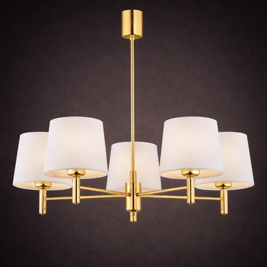 Brilagi - Candelabru cu tijă MONTE 5xE27/15W/230V crem/auriu