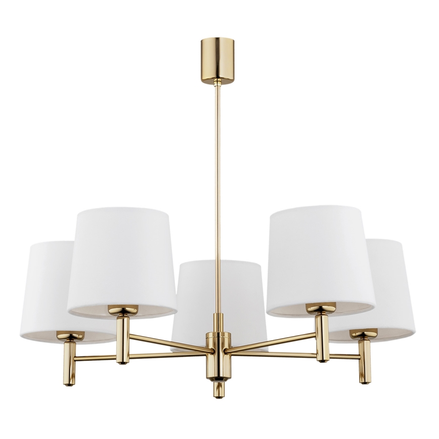 Brilagi - Candelabru cu tijă MONTE 5xE27/15W/230V crem/auriu
