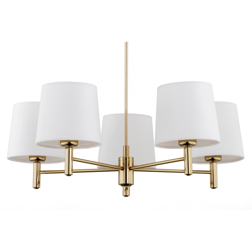 Brilagi - Candelabru cu tijă MONTE 5xE27/15W/230V crem/auriu