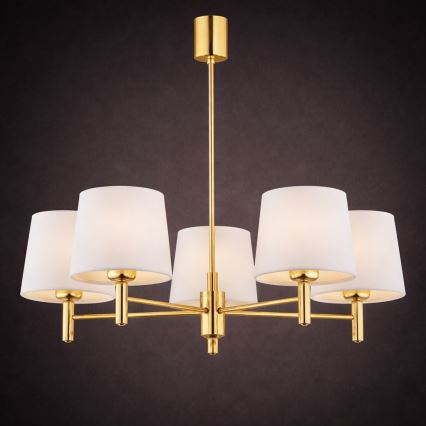 Brilagi - Candelabru cu tijă MONTE 5xE27/60W/230V crem/auriu