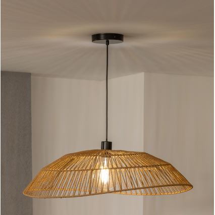 Brilagi - Candelabru LED pe cablu CERIA BOHO 1xE27/40W/230V Ø 70 cm, maro