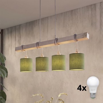Brilagi - Candelabru LED pe cablu NUBILA 4xE27/60W/230V gri/verde