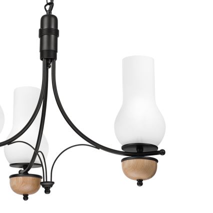 Brilagi - Candelabru LED pe lanț COTTAGE 3xE14/40W/230V stejar/negru/alb