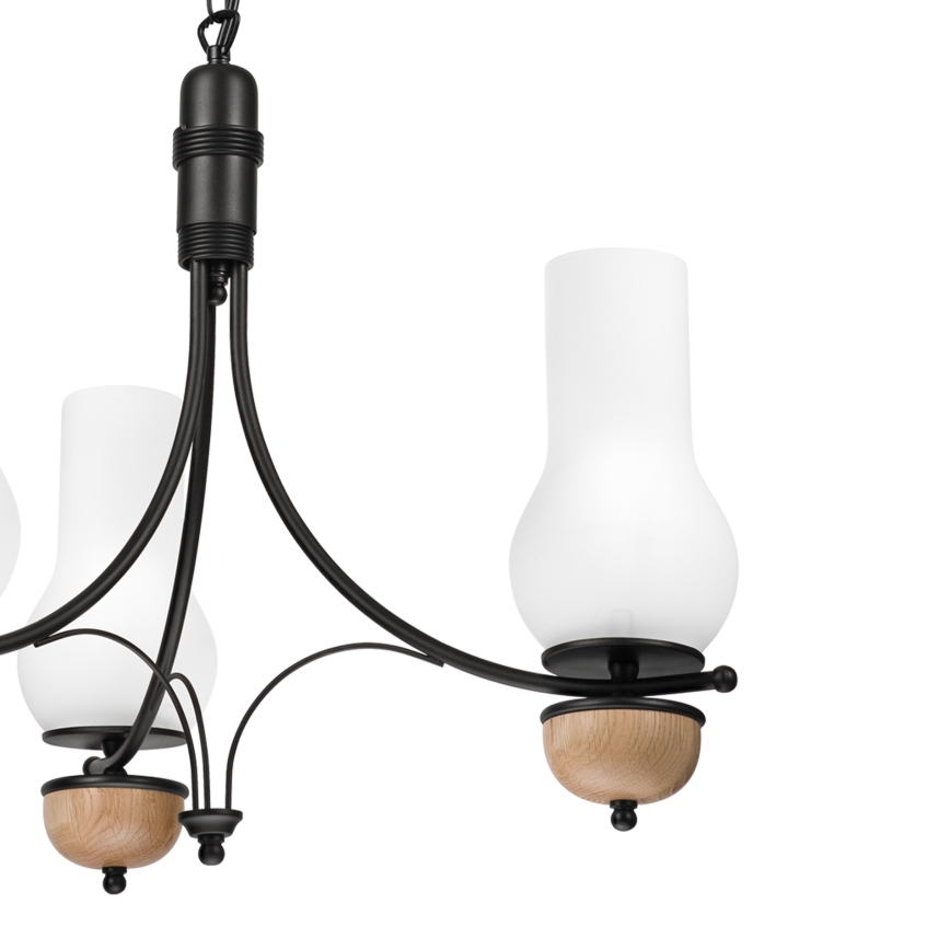 Brilagi - Candelabru LED pe lanț COTTAGE 3xE14/40W/230V stejar/negru/alb