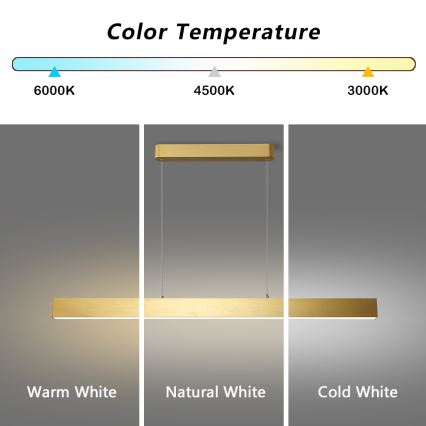 Brilagi - Candelabru LED reglabil pe cablu SLEEKLINE SMART LED/40W/230V 3000-6000K Wi-Fi Tuya auriu + telecomandă