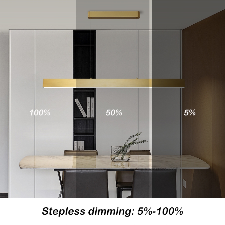 Brilagi - Candelabru LED reglabil pe cablu SLEEKLINE SMART LED/40W/230V 3000-6000K Wi-Fi Tuya auriu + telecomandă