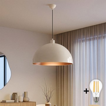 Brilagi - Candelabru LED suspendat pe cablu METALO 1xE27/40W/230V Ø 60 cm bej/cupru
