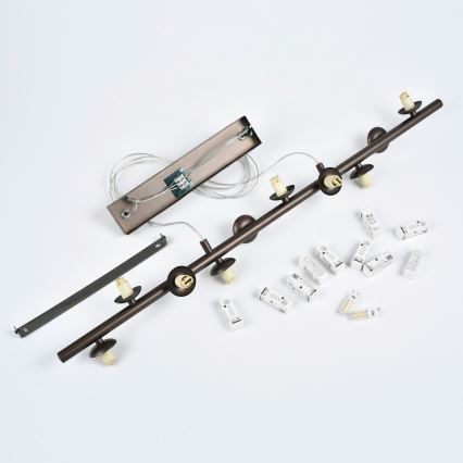 Brilagi - Candelabru LED suspendat pe cablu MILLA 10xG9/3W/230V maro/maro fumuriu