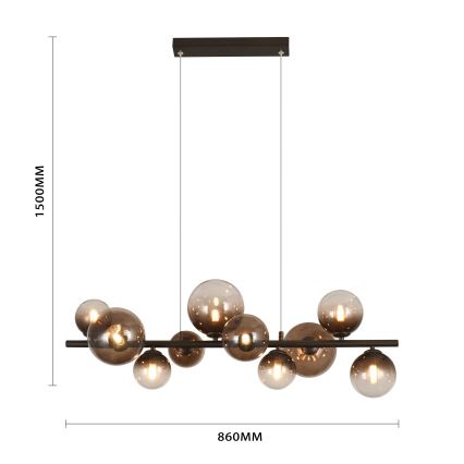 Brilagi - Candelabru LED suspendat pe cablu MILLA 10xG9/3W/230V maro/maro fumuriu