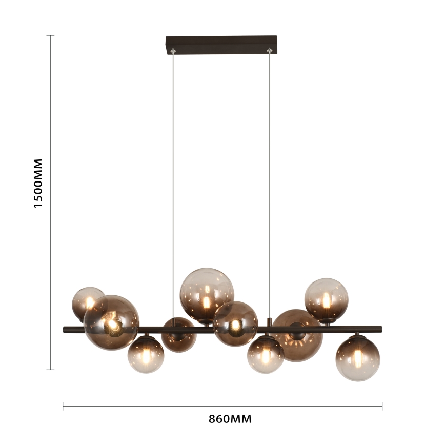 Brilagi - Candelabru LED suspendat pe cablu MILLA 10xG9/3W/230V maro/maro fumuriu