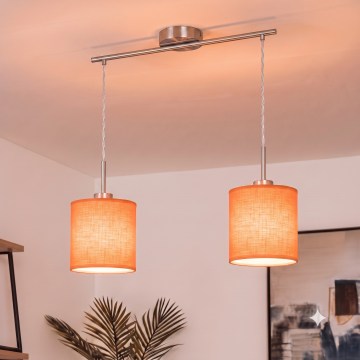 Brilagi - Candelabru LED suspendat pe cablu NUBILA 2xE27/60W/230V portocaliu