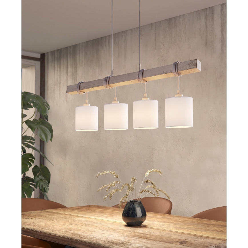 Brilagi - Candelabru LED suspendat pe cablu NUBILA 4xE27/60W/230V gri/alb