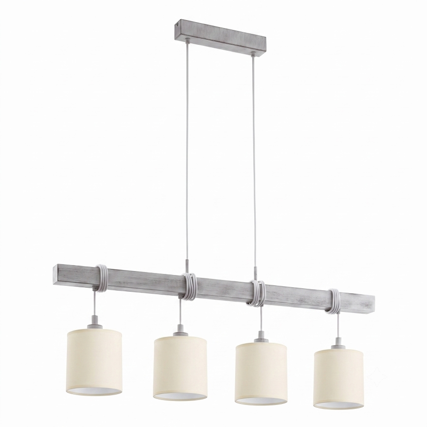Brilagi - Candelabru LED suspendat pe cablu NUBILA 4xE27/60W/230V gri/crem