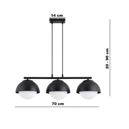 BRILAGI - Candelabru pe cablu COSMO 3xE27/60W/230V negru