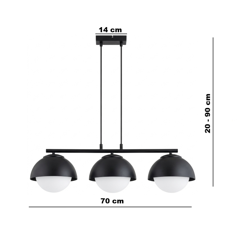 BRILAGI - Candelabru pe cablu COSMO 3xE27/60W/230V negru