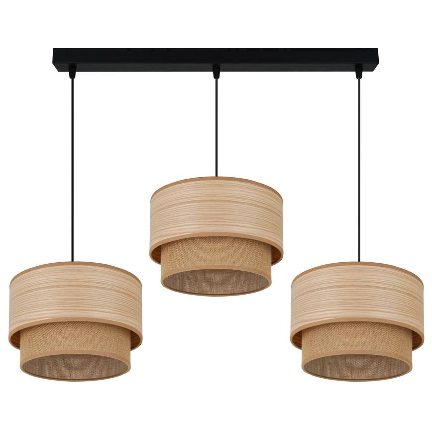 Brilagi - Candelabru suspendat pe cablu MONTANA BOHO 3xE27/15W/230V maro/negru