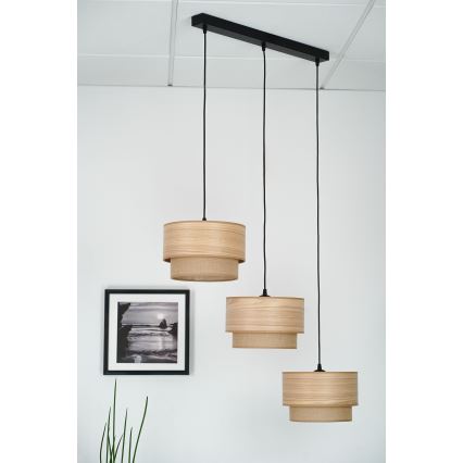 Brilagi - Candelabru suspendat pe cablu MONTANA BOHO 3xE27/15W/230V maro/negru