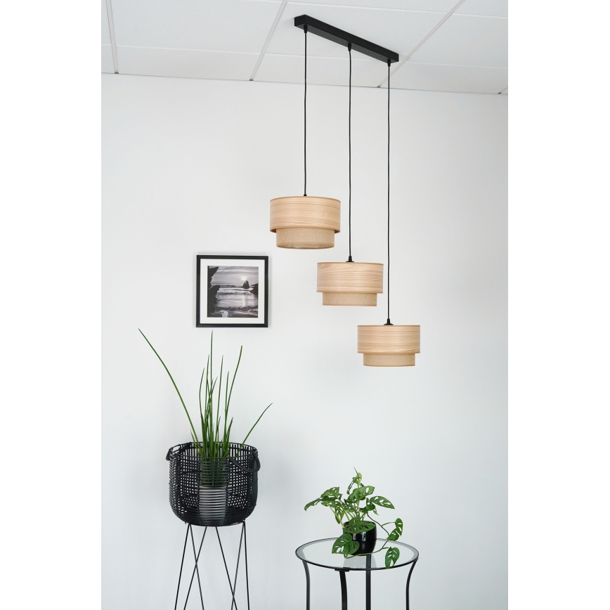 Brilagi - Candelabru suspendat pe cablu MONTANA BOHO 3xE27/15W/230V maro/negru