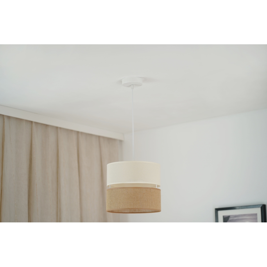 Brilagi - Candelabru suspendat pe cablu ROYAL YUTE 1xE27/15W/230V diam. 25 cm bej/crem