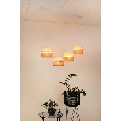 Brilagi - Candelabru suspendat pe cablu ROYAL YUTE 4xE27/15W/230V bej/crem/alb