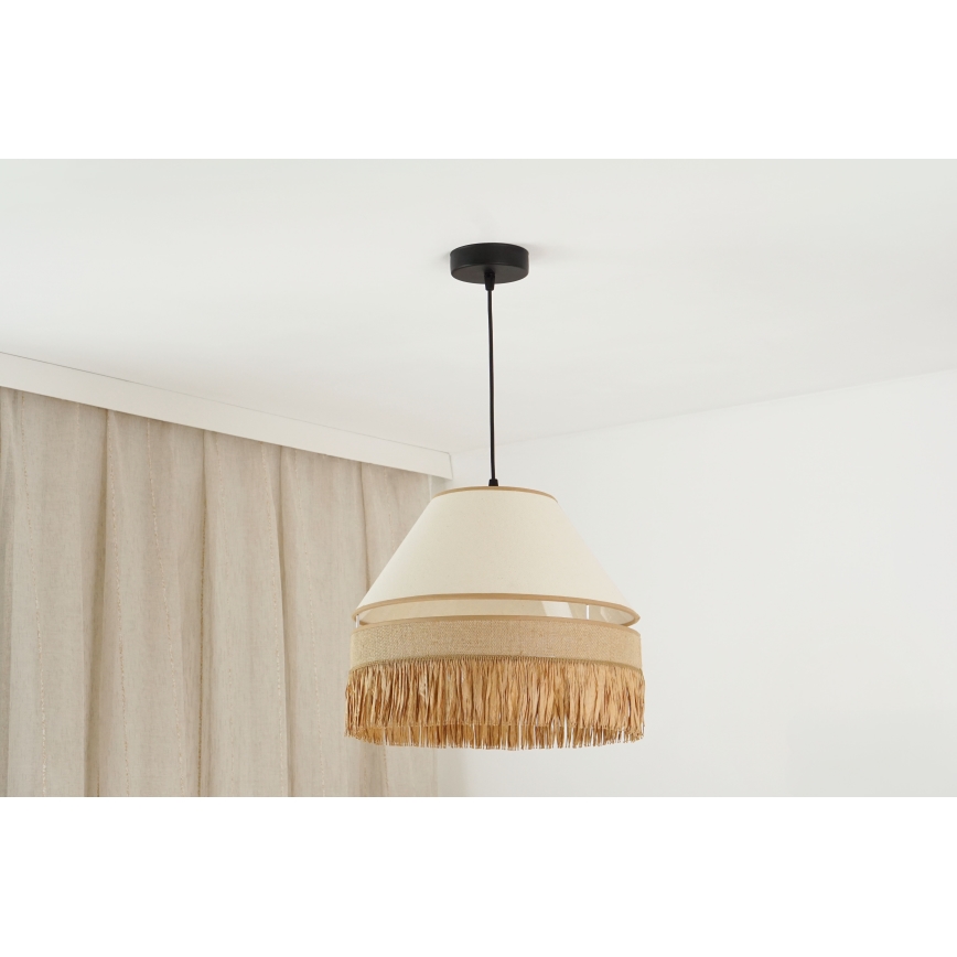 Brilagi - Candelabru suspendat pe cablu WINNETOU AVIGNION 1xE27/15W/230V diametru 35 cm maro/crem