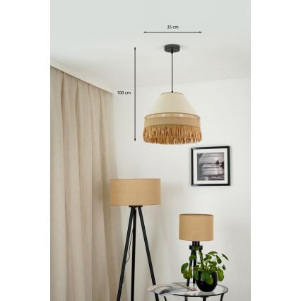 Brilagi - Candelabru suspendat pe cablu WINNETOU AVIGNION 1xE27/15W/230V diametru 35 cm maro/crem