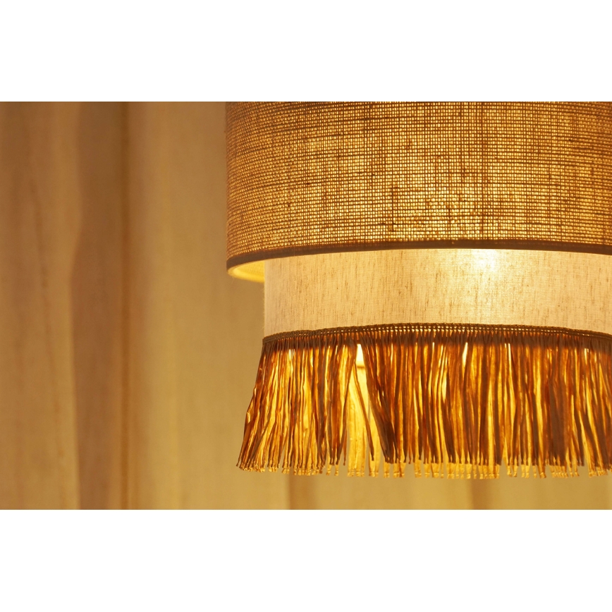 Brilagi - Candelabru suspendat pe cablu WINNETOU BOHO 1xE27/15W/230V diametru 25 cm maro/crem